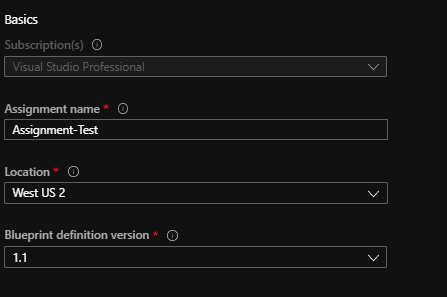 Azure blueprints info
