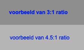 Voorbeeld van 3:1 ratio en voorbeeld van 4:5:1 ratio